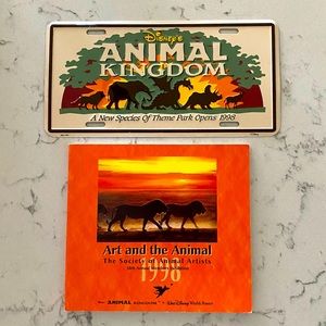 Disney Animal Kingdom 1998 Exclusive Cast Member issued Vanity Plate & Book